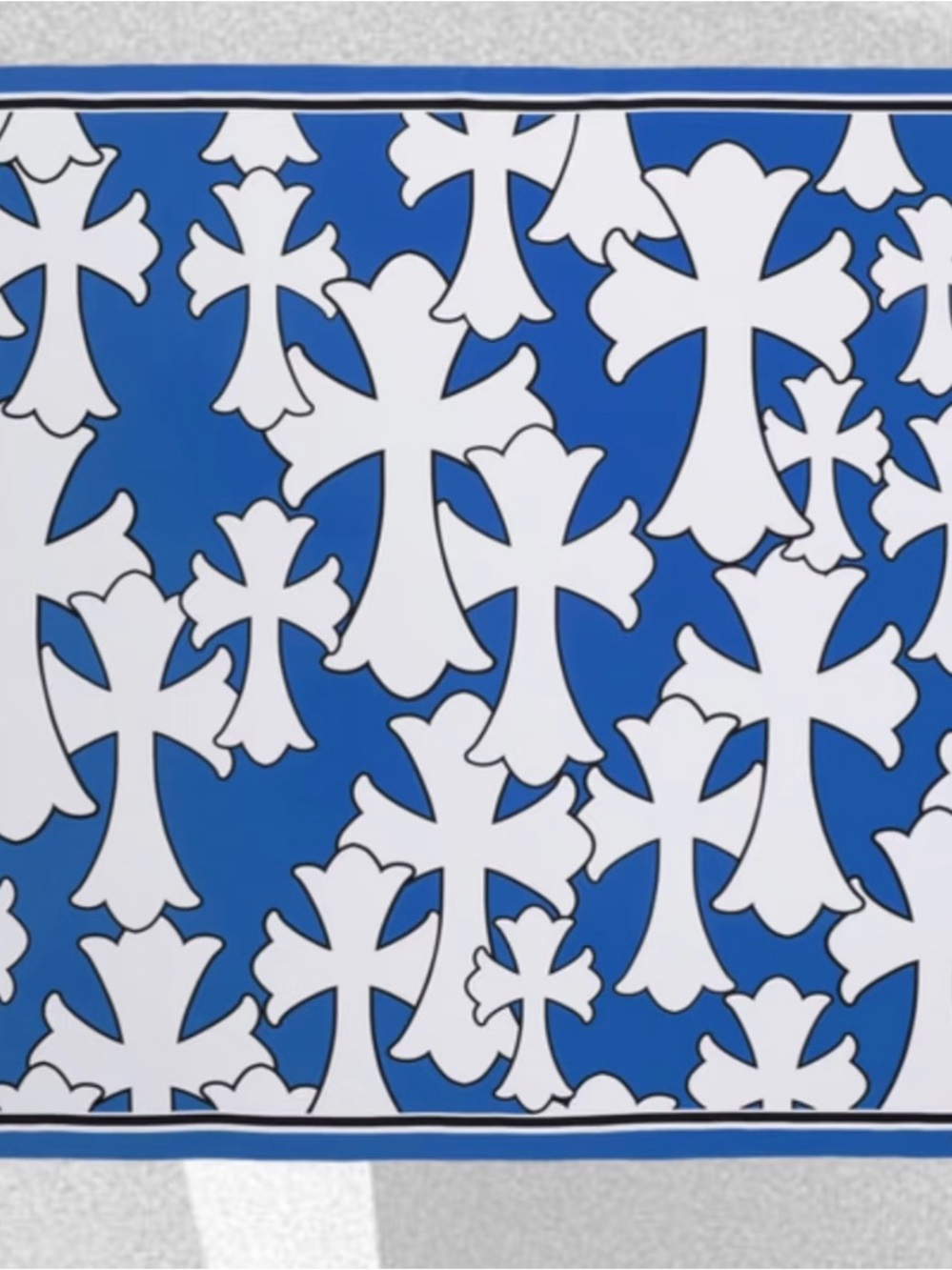Chrome Hearts Blue and White Geometric Print Scarf